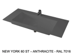 Plan vasque à encaster, bassin 60 cm, sur mesure, Largeur 70 à 200 cm x Profondeur 40 à 60 cm, résine minérale de couleurs ACRYSTONE®, Finition lisse, Livraison Offerte et Rapide.